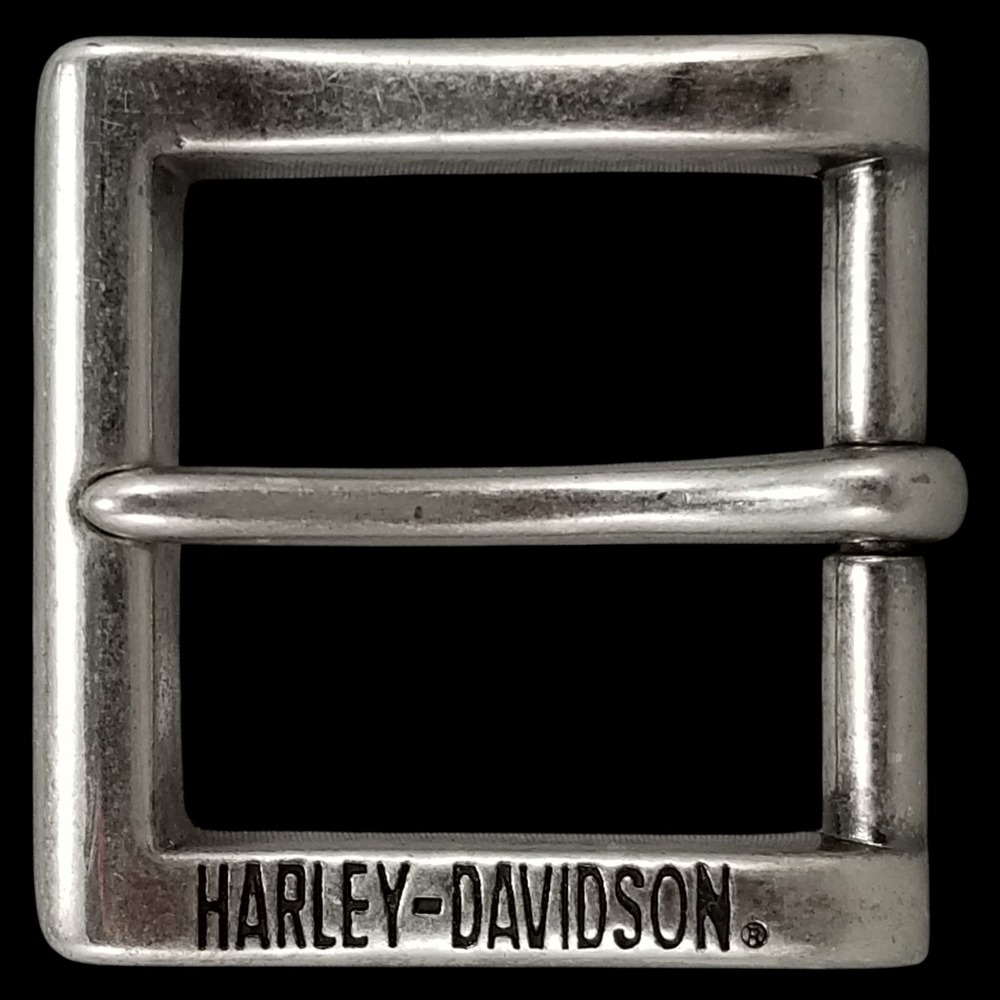Harley Davidson Belt Buckle Silver Tone Rectangular USA Made Pin Buckle USA Made